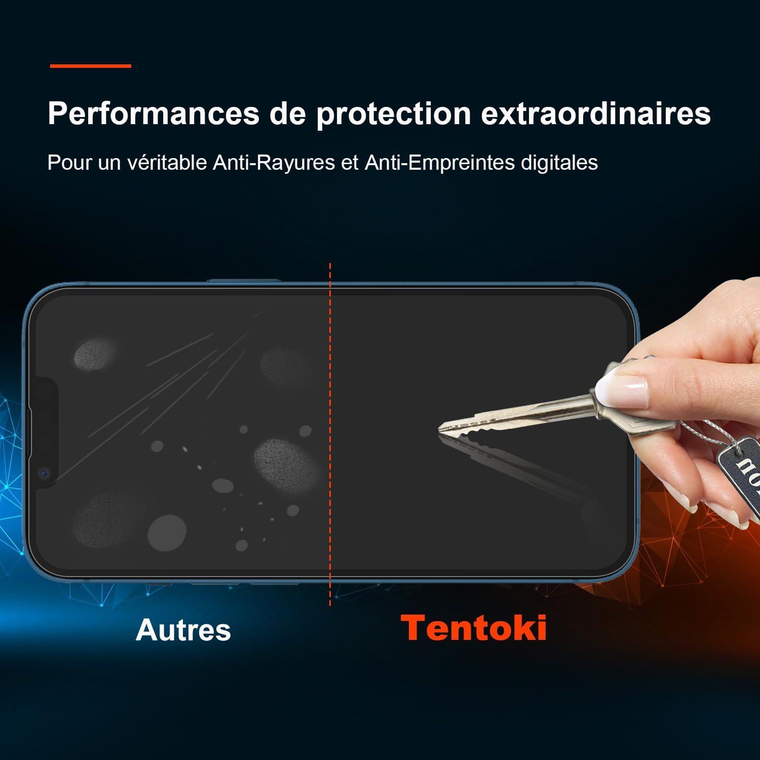 2+2 Stück iPhone 13 Hartglas Displayschutz 9H transparent