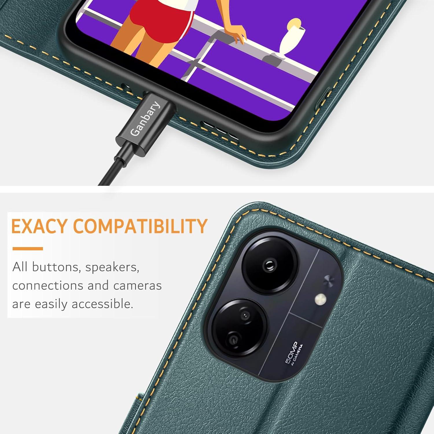 Xiaomi Redmi 13C Poco C65 Handyhülle Leder Klapphülle +Kartenfächer
