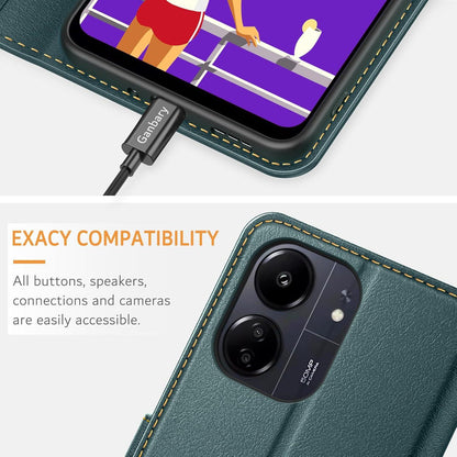 Xiaomi Redmi 13C Poco C65 Handyhülle Leder Klapphülle +Kartenfächer