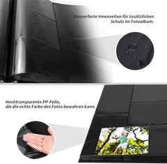 Fotoalbum 10x15cm mit 600 Taschen Schwarz Ledereinband
