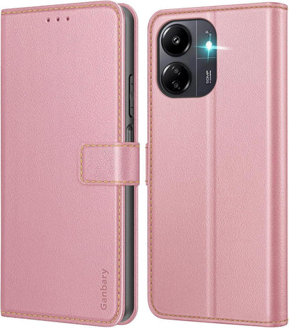 Handyhülle Xiaomi Redmi 13C/Poco C65 Leder Klapphülle Rosa