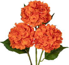 Künstliche Hortensie Kunstblume 2er Set 68cm Orange Blumenarrangement