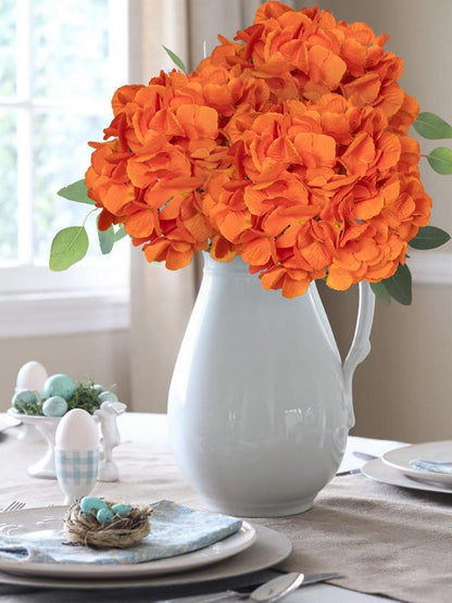 Künstliche Hortensie Kunstblume 68cm 2er Set Orange