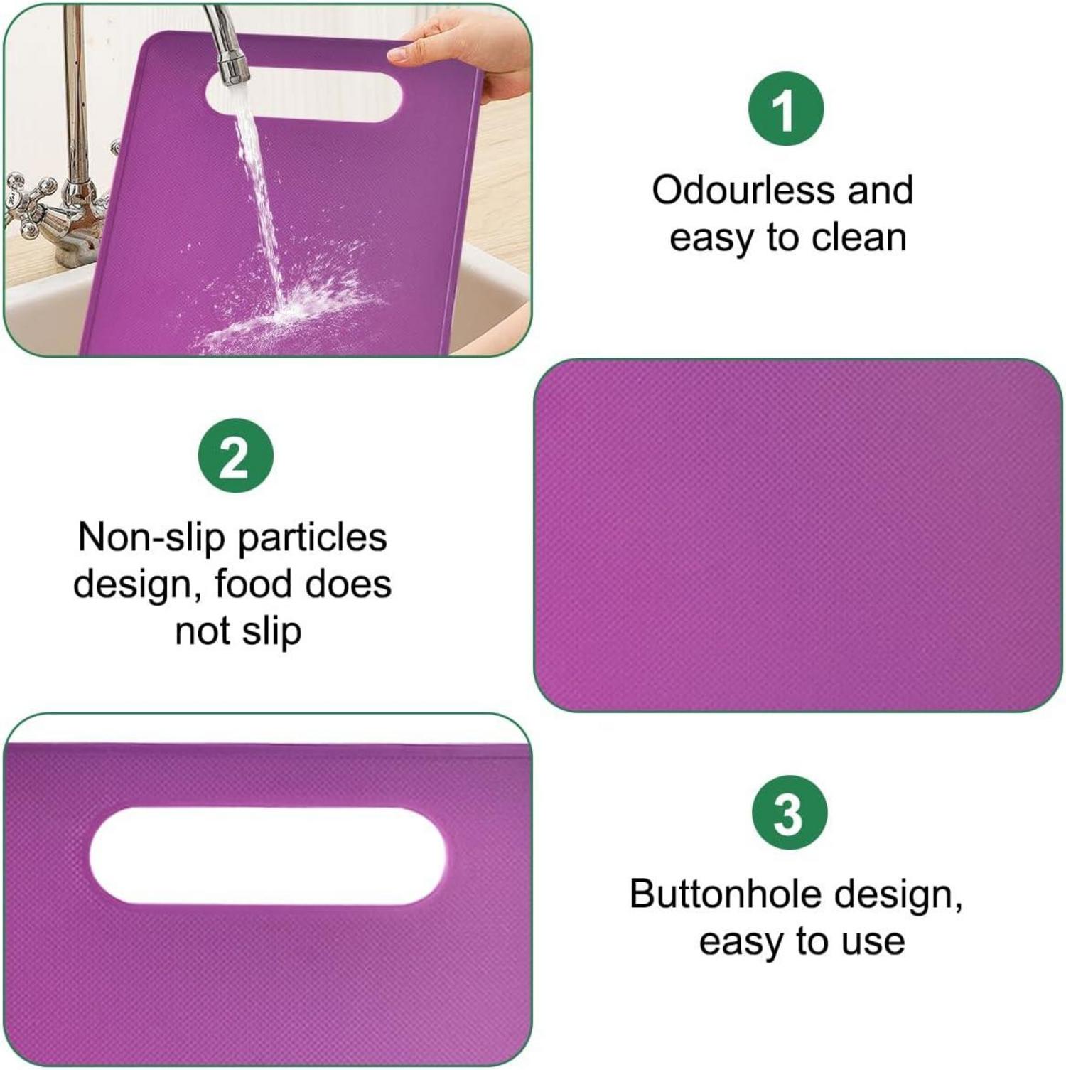 5-teiliges Kunststoff Schneidebrett Set Rutschfest und