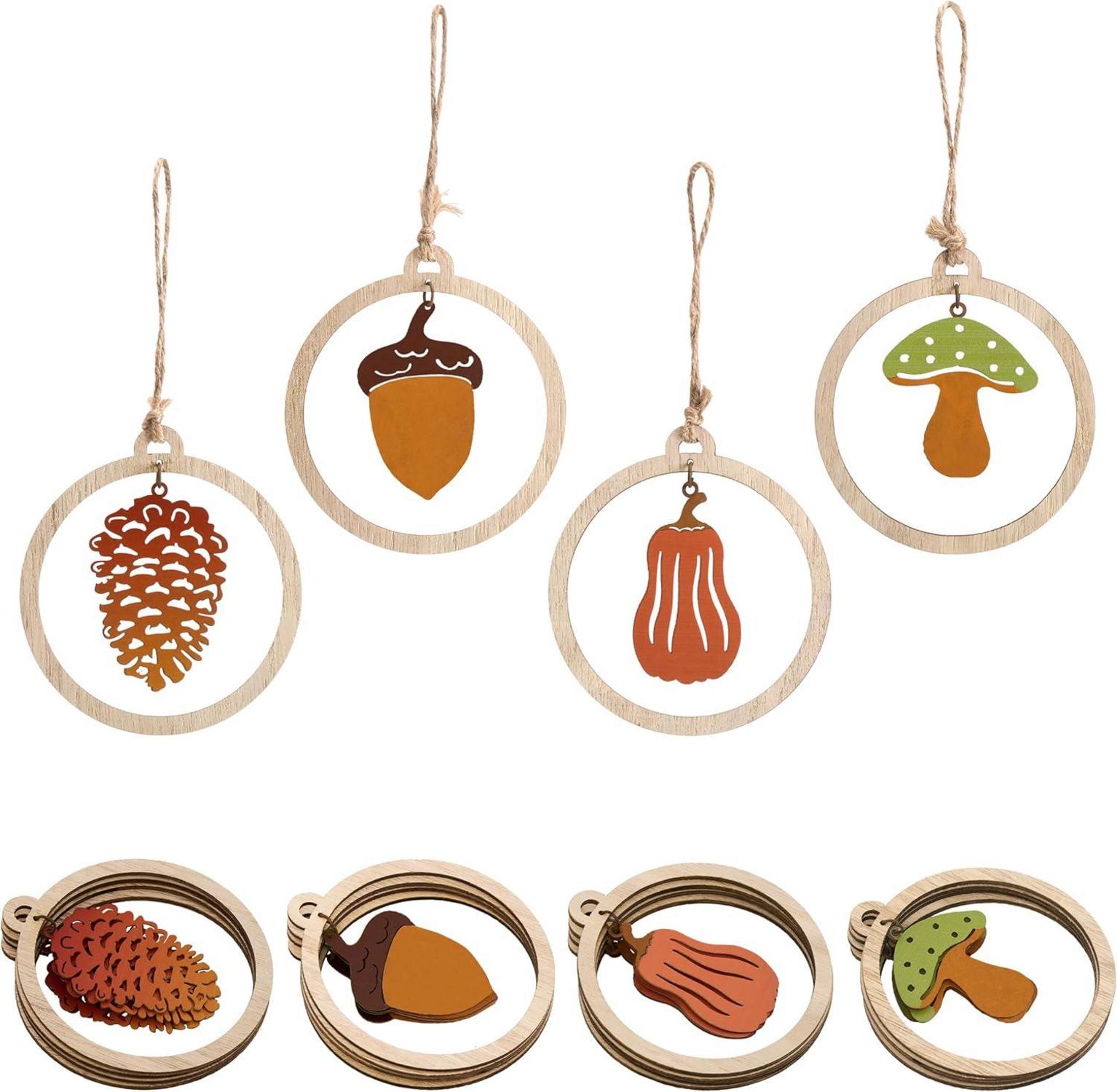 Herbstdeko Holz Metall Kürbis Pilze Baumdeko 10cm