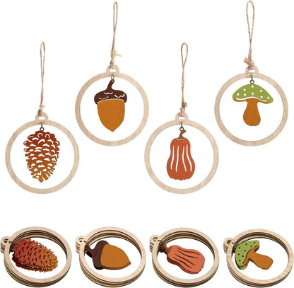 Herbstdeko Holz Metall Kürbis Pilze Baumdeko 10cm