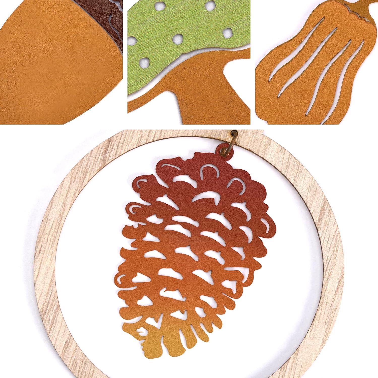 Herbstdeko Metall Holz Kürbis Pilze Fensterdeko 16er Set