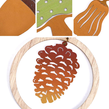 Herbstdeko Metall Holz Kürbis Pilze Fensterdeko 16er Set