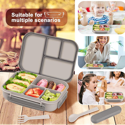 Amathley Kinder Bento Box Lunchbox 1200ml Weiß Bestecktrennung