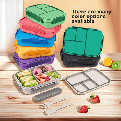 Amathley Kinder Bento Box Lunchbox 1200ml Weiß Bestecktrennung