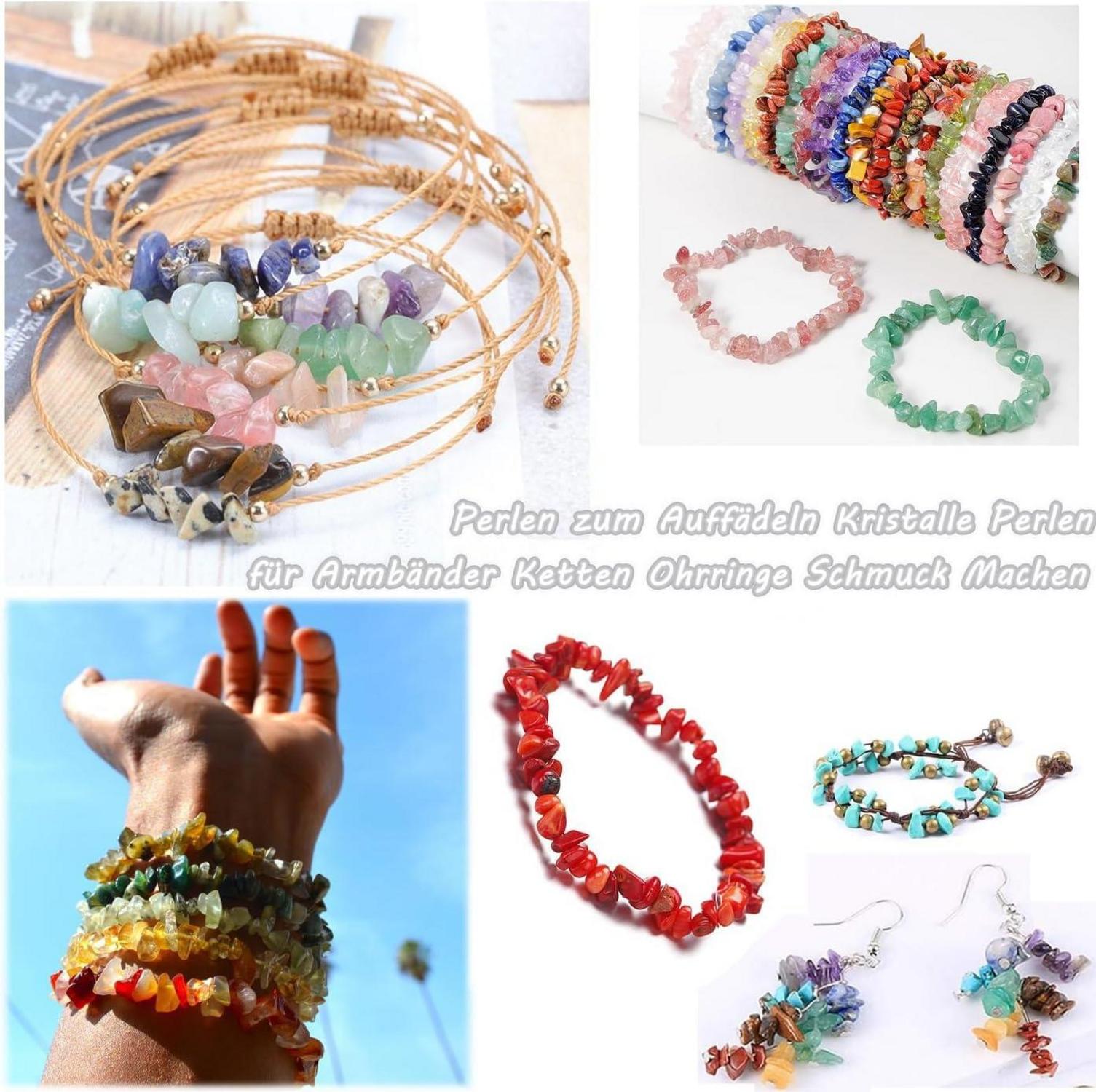 Blauer Aventurin Perlen 400 Stk. 5-8mm DIY Schmuck Craft 2 Stränge