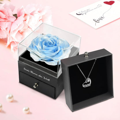 Muttertag Geschenk Ewige Rose Halskette Beste Mama der Welt