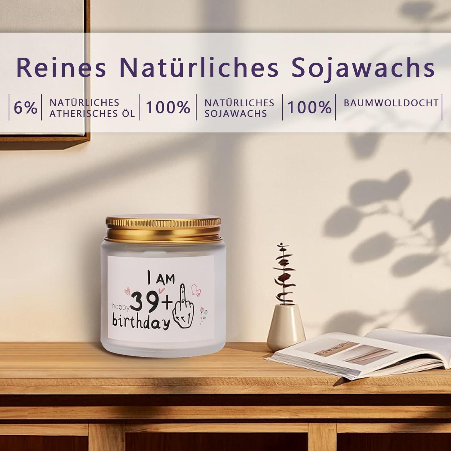 40. Geburtstag Lavendel-Duftkerzen im Glas - Geschenk Frauen