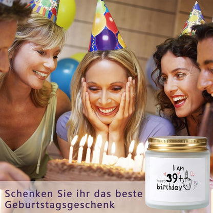 Duftkerze Lavendel 40. Geburtstagsgeschenk 39+1 Soyawachs