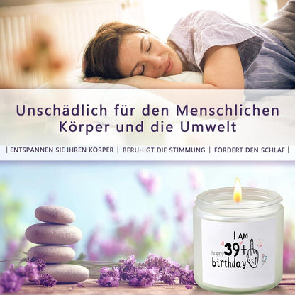 Duftkerze Lavendel im Glas - Geschenk zum 40. Geburtstag