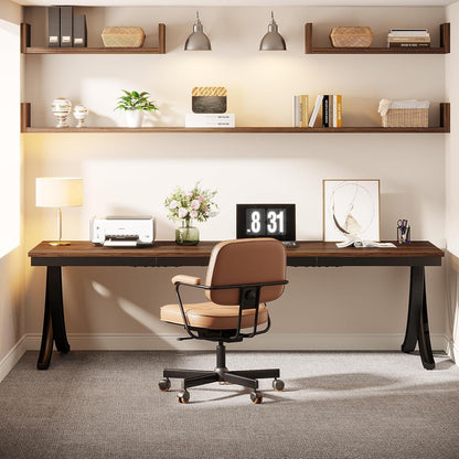 Doppelter Schreibtisch 200x70cm – Rustikaler Computertisch für Home Office