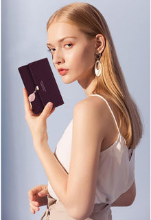 ANYWN Damen Geldbörse Leder Portemonnaie Slim Wallet viele