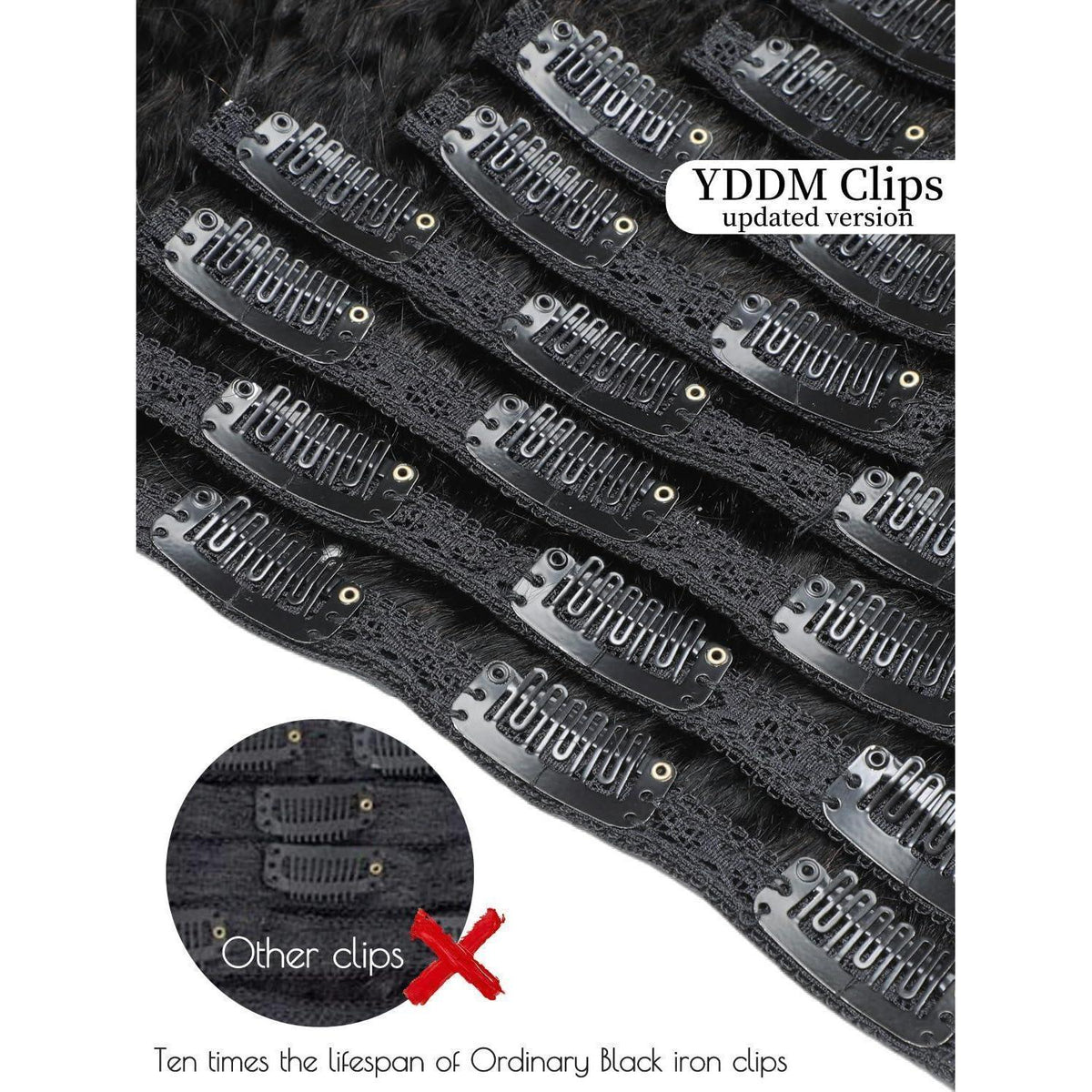Lockige Haarverlängerung Clip-In 14 Zoll, 120g, Echthaar
