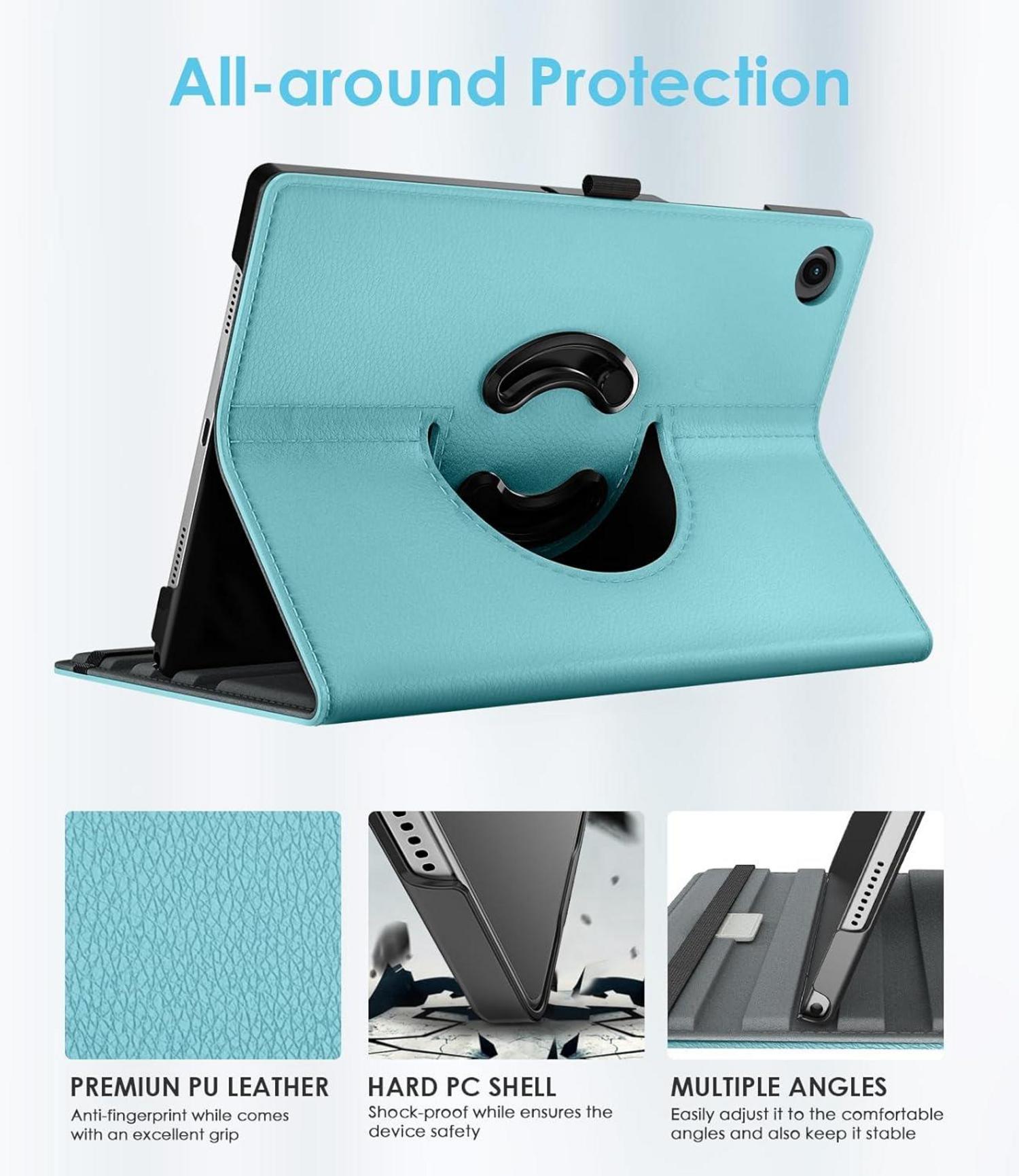 TiMOVO Drehbare Hülle für Samsung Galaxy Tab A9+ 11 Zoll 2023 SM-X210/X216/X218, Meer Blau