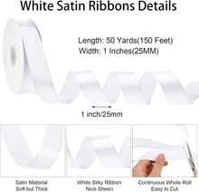 Hochwertiges Satinband Weiß 25mm - 45m Geschenkband Hochzeit