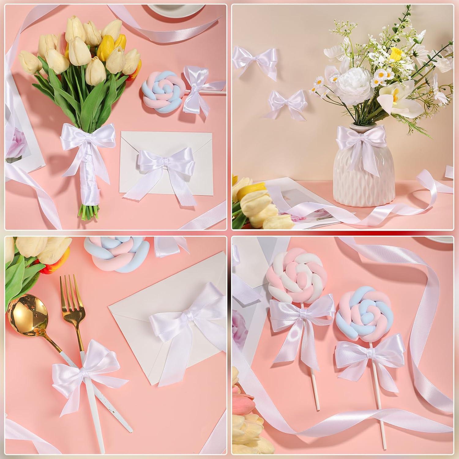 45m Satinband Weiß 25mm Geschenkband Schleifenband Hochzeit Deko