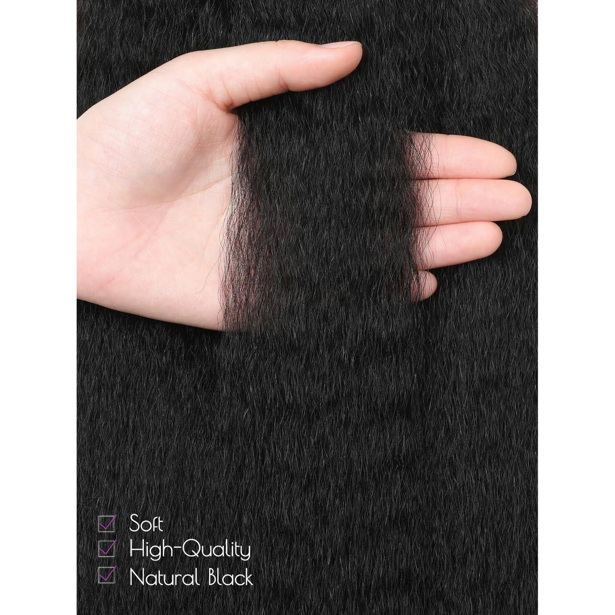 Echthaar Clip-In Verlängerung, glatt, schwarz, 56cm