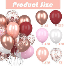 60 Burgund Rosegold Rosa Latex Luftballons Set Mädchen