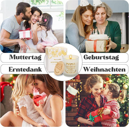 Duftkerzen Geschenkset Mama Lavendel Glas 200g 100% Sojawachs 50h
