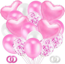 Luftballons Set Rosa Konfetti Herz Helium Mädchen Geburtstag