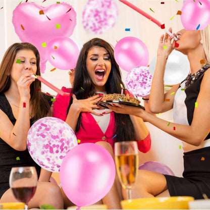 50 Rosa Luftballons Set Konfetti Herz Helium Mädchen Geburtstag