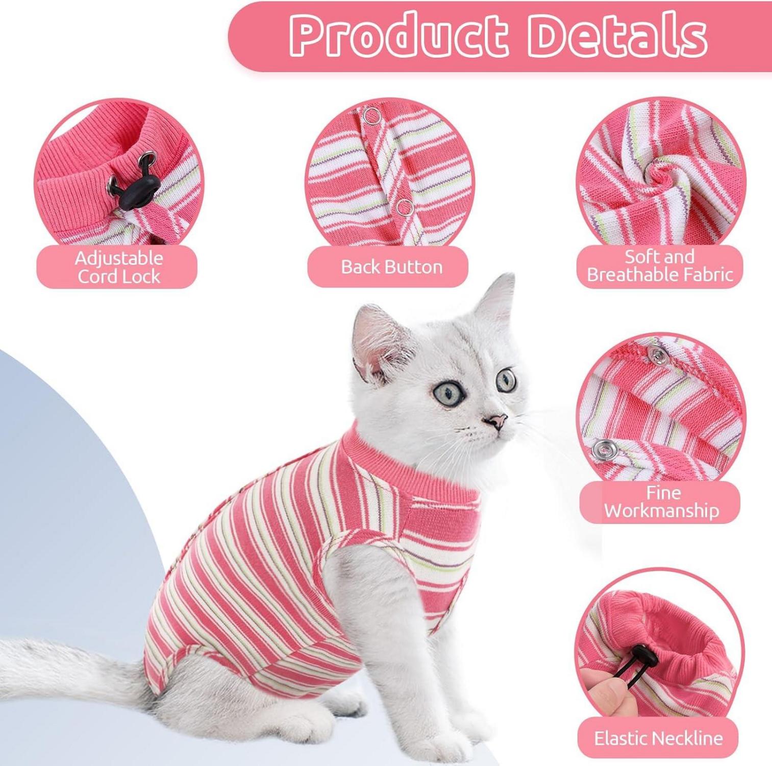Postoperative Katzenkleidung für Bauchwunden - Rosa M