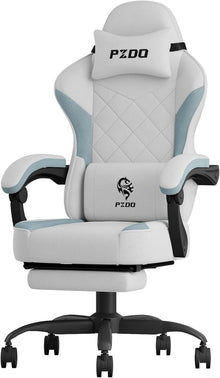 Ergonomischer Gaming Bürostuhl mit Fußstütze und Lendenwirbelstütze