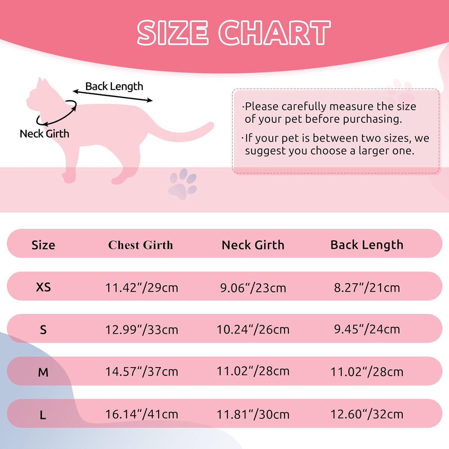 Katzenbody Op-Bauchwunde Erholungsanzug XS Rosa-Ersatz E-Halsband