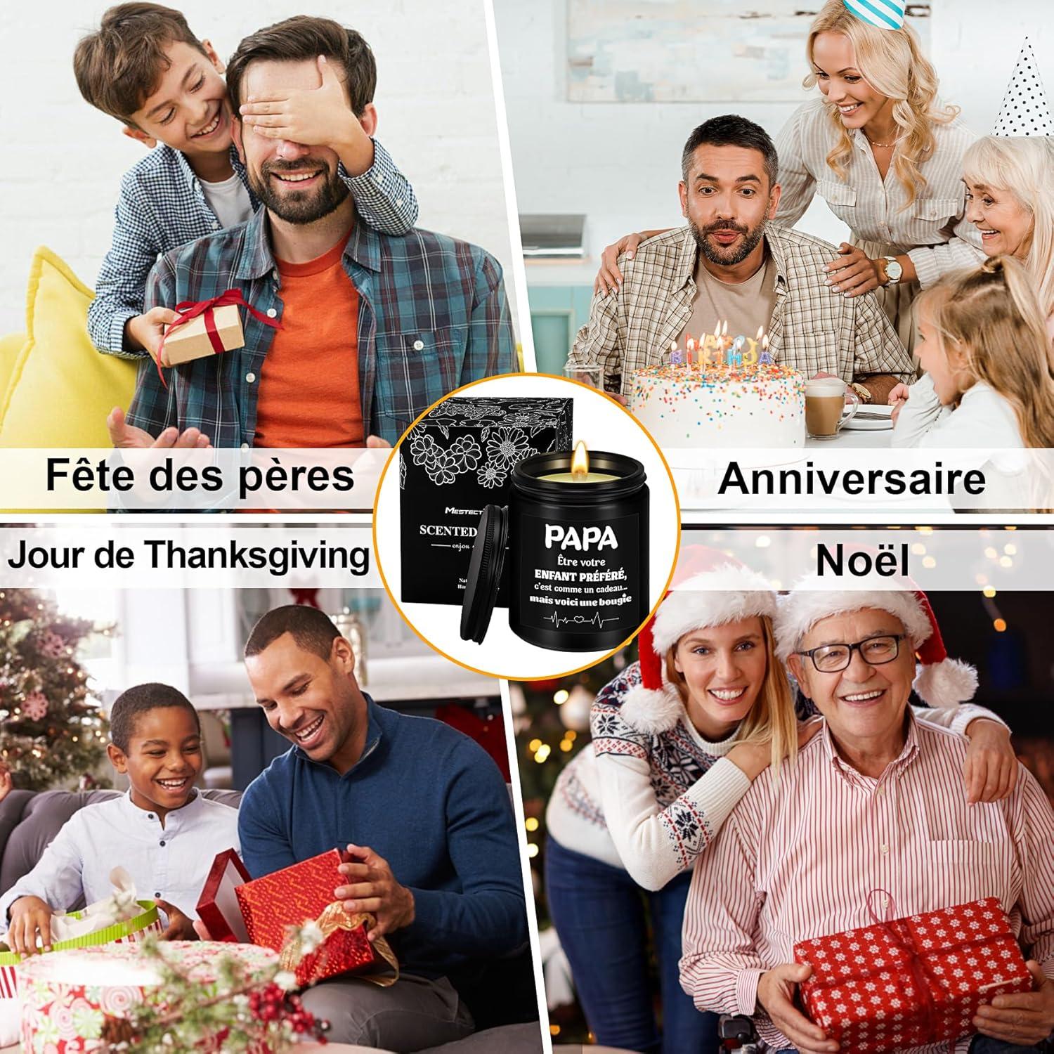 Duftkerzen Geschenk Vatertag Papa Sandelholz Schwarz 200g