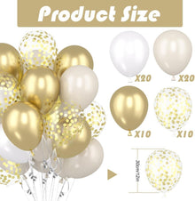 Luftballons Gold Weiß 60 Stück für Geburtstag Hochzeit Party