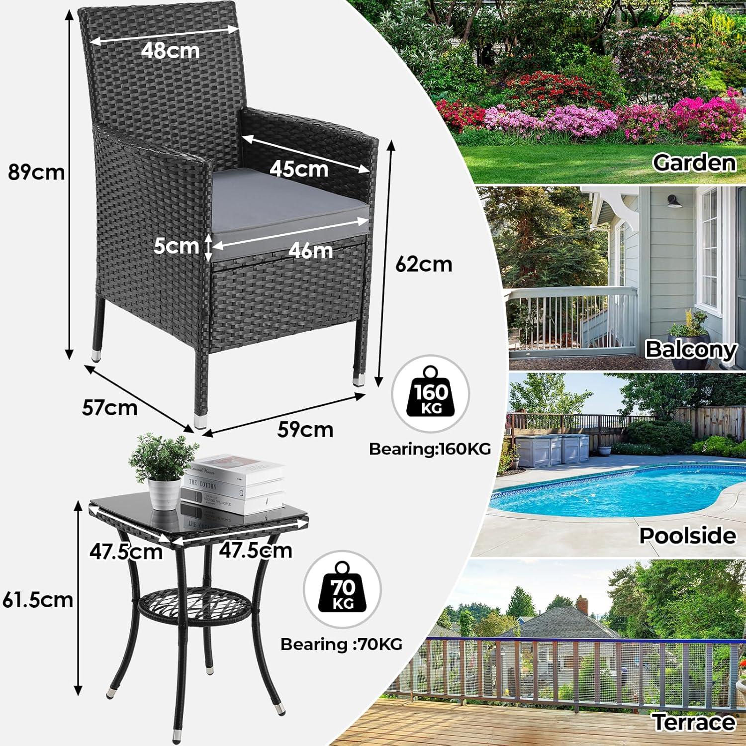 Balkonmöbel Set Rattan Lounge Gartenmöbel Balkon Terrasse