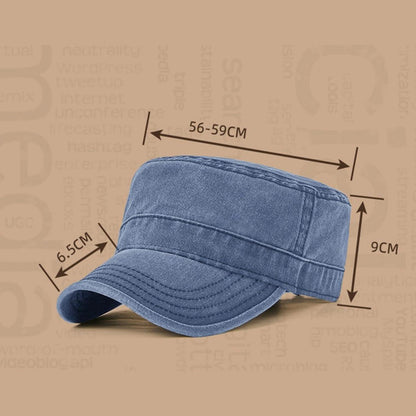 Unisex Military Cap Denim Baseball Cap Verstellbar Dunkelblau