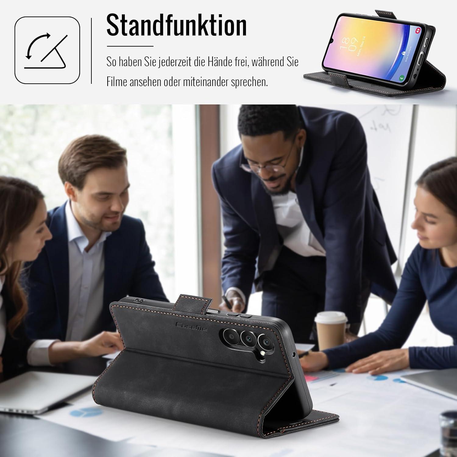 Samsung Galaxy A25 5G Handyhülle Klapphülle RFID Schutz Schwarz