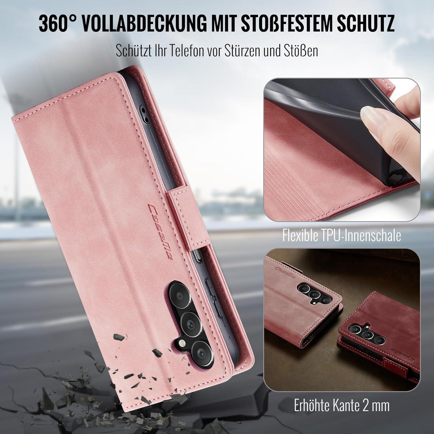 Samsung Galaxy A25 5G Handyhülle Klappbar PU Lederhülle RFID Rose