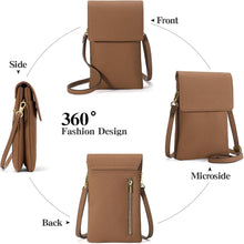 Umhängetasche Damen RFID Blockierung Crossbody Bag Braun