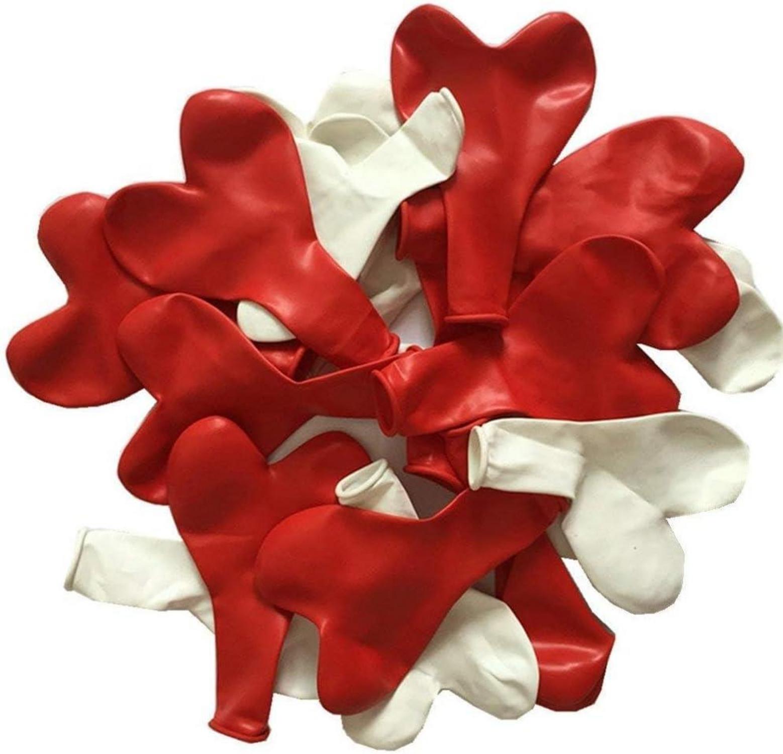 100 Stück Herzluftballons Rot Weiß 12 Zoll Latex Luftballons Hochzeit JGA