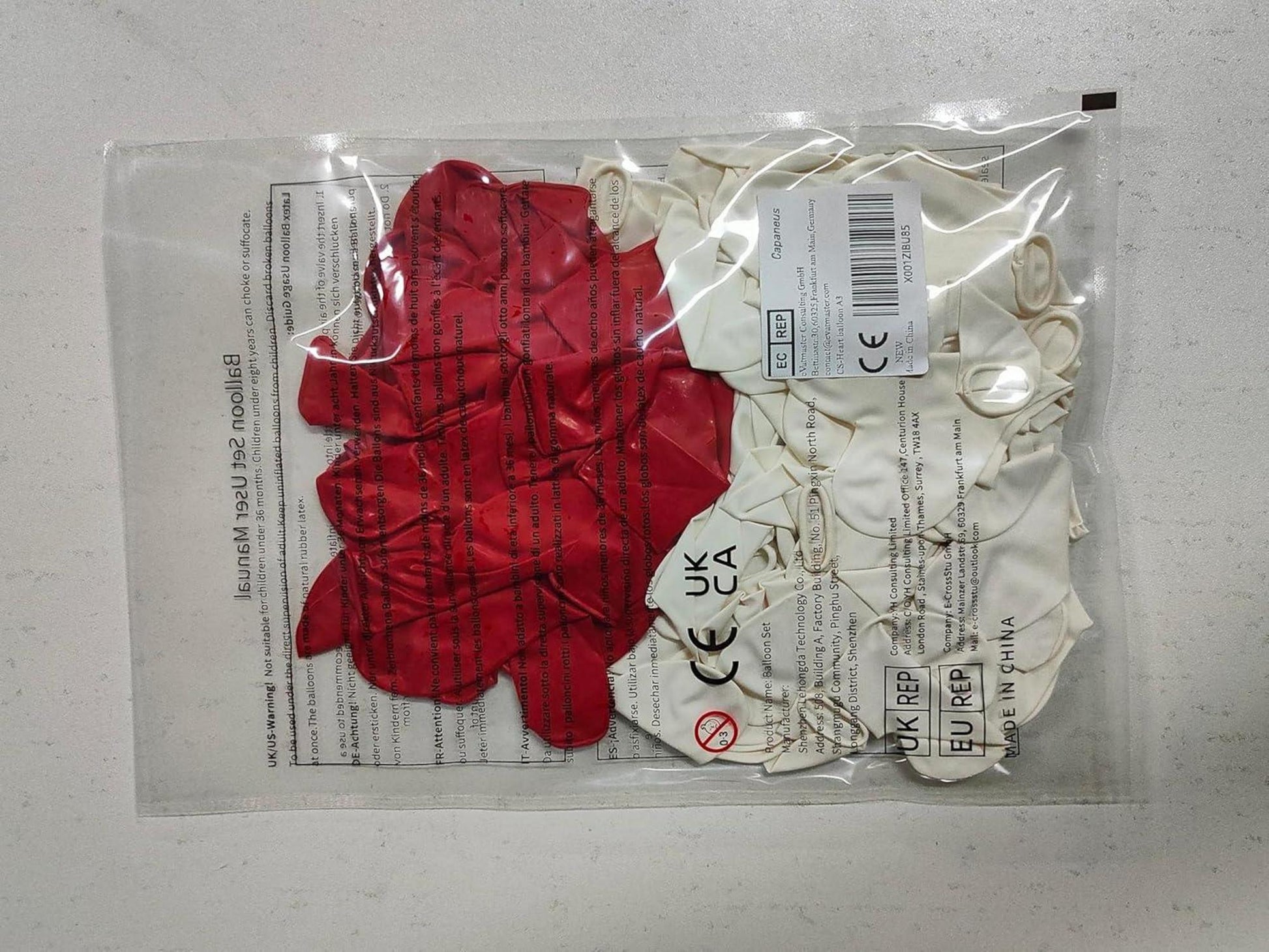 Herzluftballons Rot Weiß 100 Stück 12 Zoll Latex Helium Hochzeit Verlobung Valentinstag JGA Party Deko