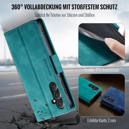 Samsung Galaxy A25 5G Handyhülle Klappbar PU Leder RFID Schutz Grün