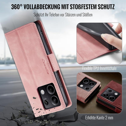 XYGLOW Xiaomi Redmi Note 13 5G Handyhülle PU Leder RFID Rosa