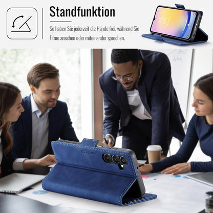 Samsung Galaxy A25 5G RFID Handyhülle Klappbar PU Lederhülle Blue