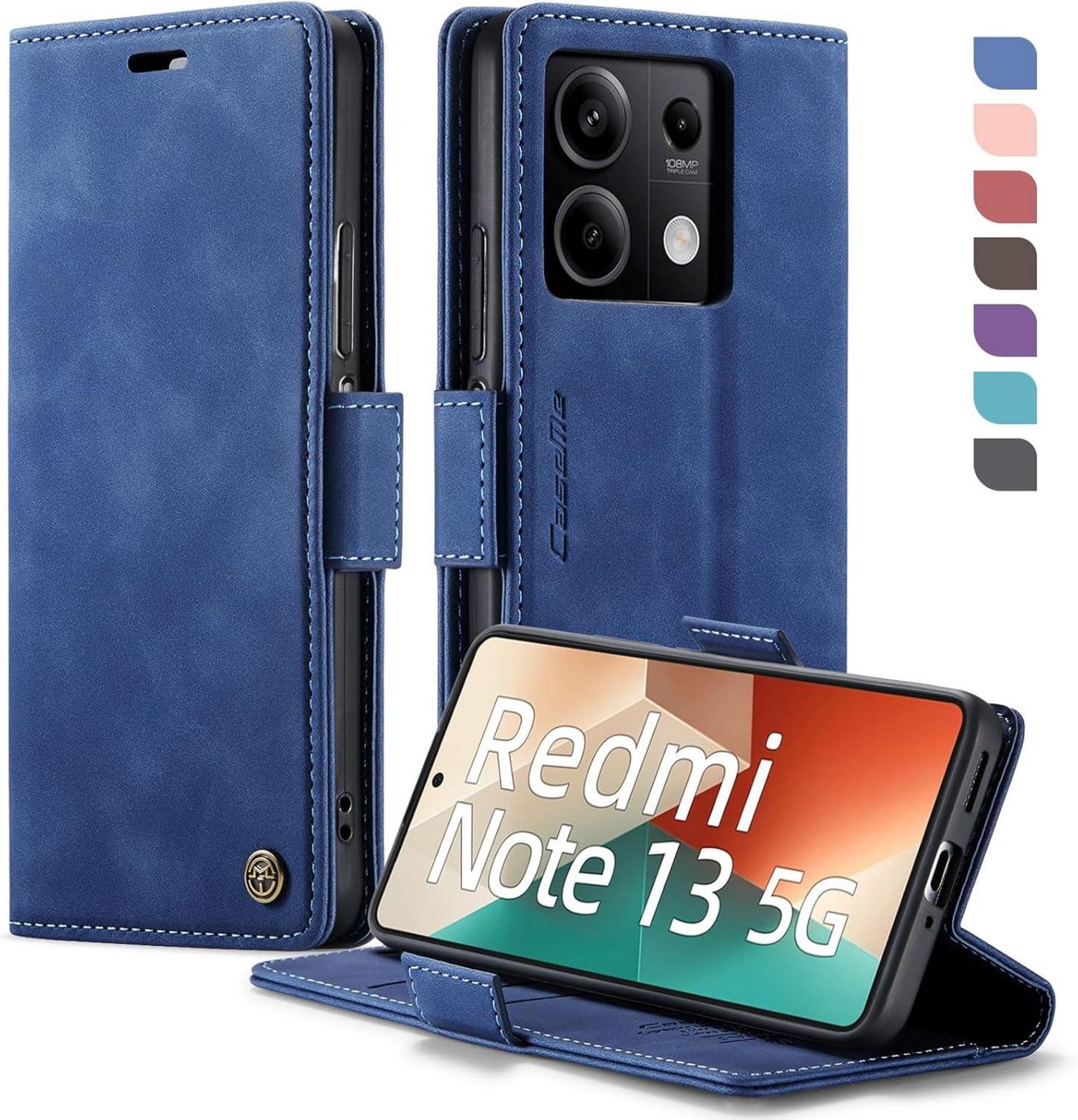Handyhülle für Xiaomi Redmi Note 13 5G PU Leder Flip Case Blau