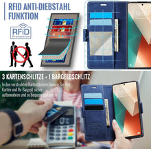 XYGLOW Xiaomi Redmi Note 13 5G Hülle Klappbar PU Leder Blau