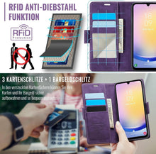 Samsung Galaxy A25 5G Handyhülle Klappbar RFID Schutz Lila