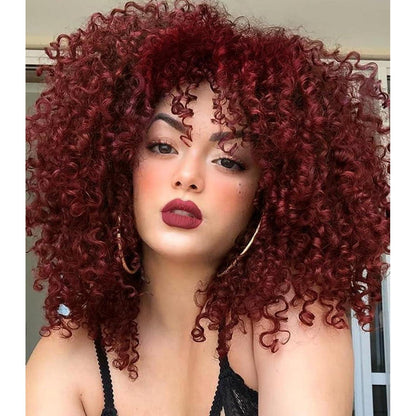 Rote Afro Lockenperücke Kurz – 70er/80er Jahre Style