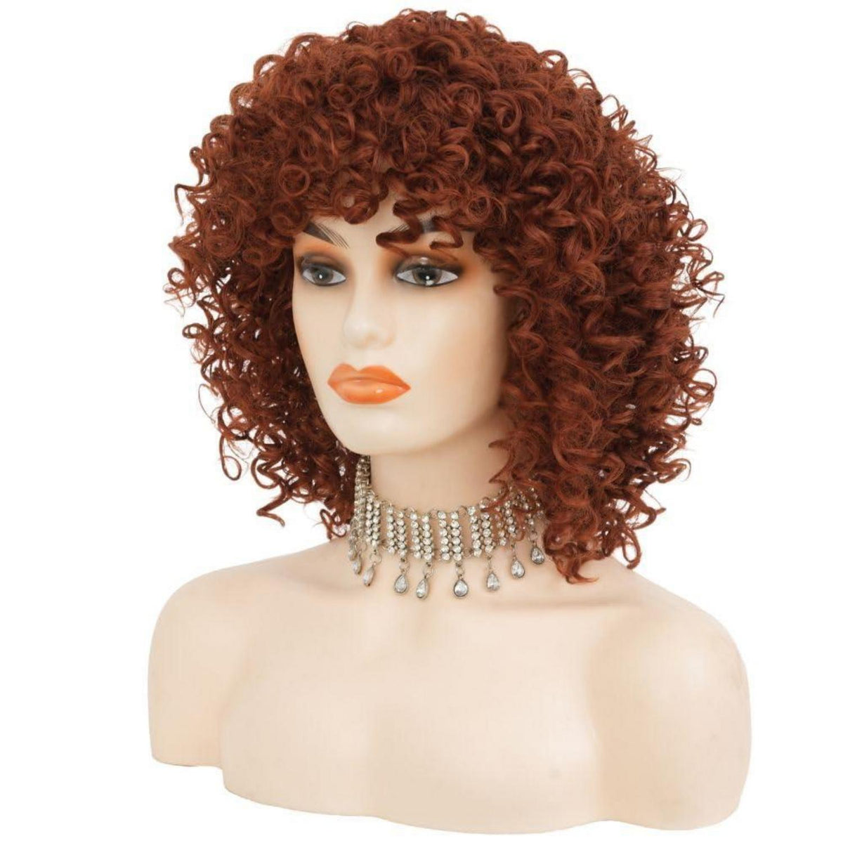 Rote Afro Lockenperücke Kurz – 70er/80er Jahre Style